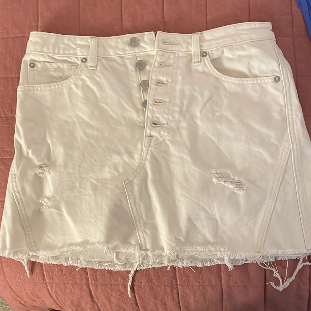 we the free white denim skirt